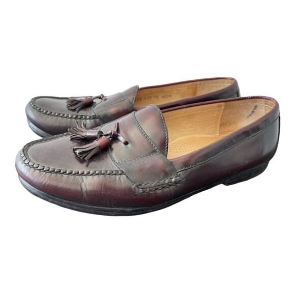 Cole Haan Men\'s Burgundy Brown Tassel Leather Loafers Size‎ 11 1/2